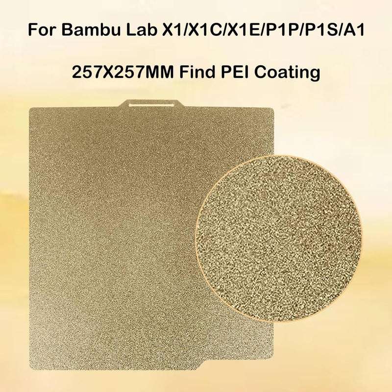 Sifrothy PEI Sheet 3D Printer Texutred PEI Build Plate for Bambu Lab X1/X1C/X1E/P1P/P1S/A1 Carbon Build Plate Double Sided Flexible Spring Steel Platform 257.5 x 257.5mm(10.14 * 10.14inch) - Image 3